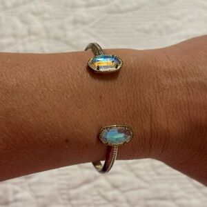 Kendra Scott Gold-Tone Open Cuff Bracelet with Iridescent glass Stones